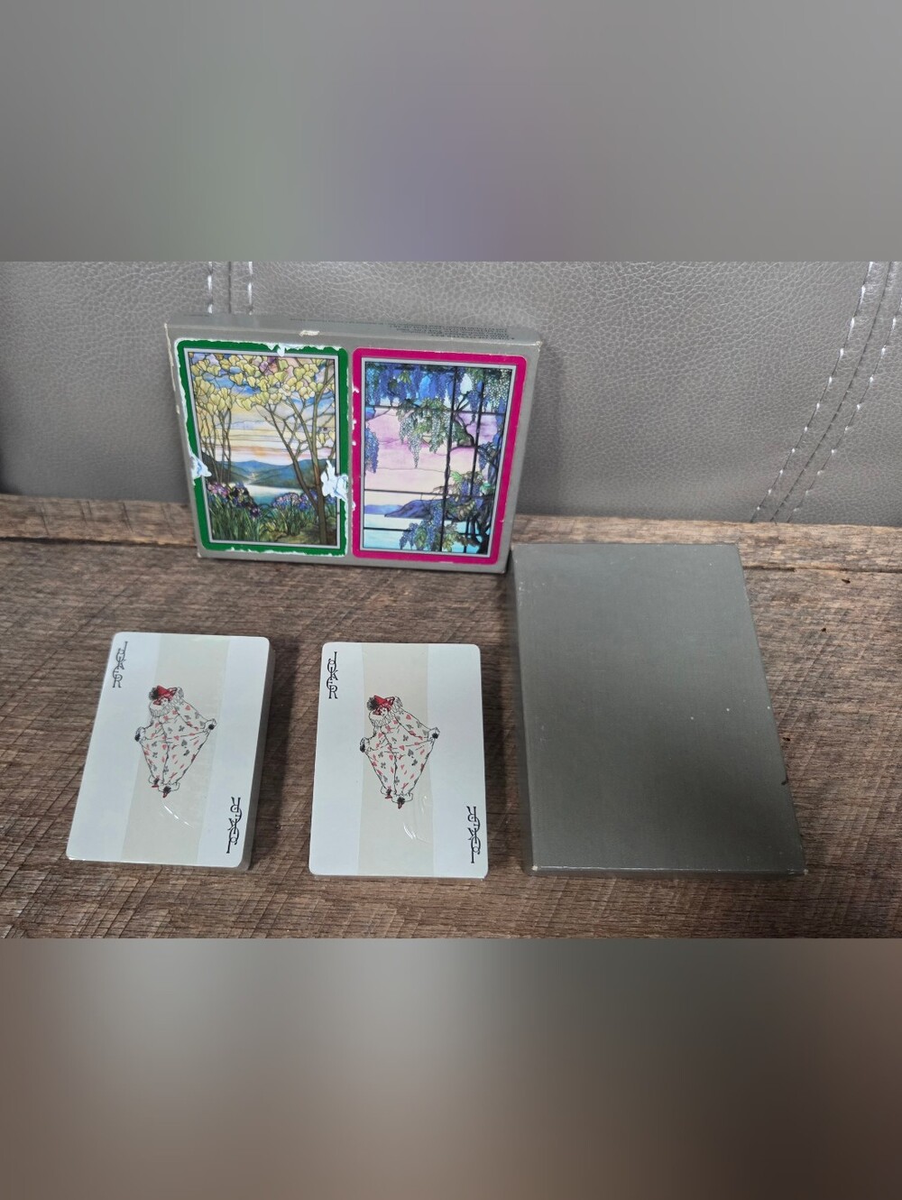 Vintage MMA Tiffany Windows Playing Cards Double Deck Sealed Glass Art 1990s